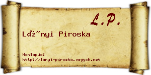 Lányi Piroska névjegykártya